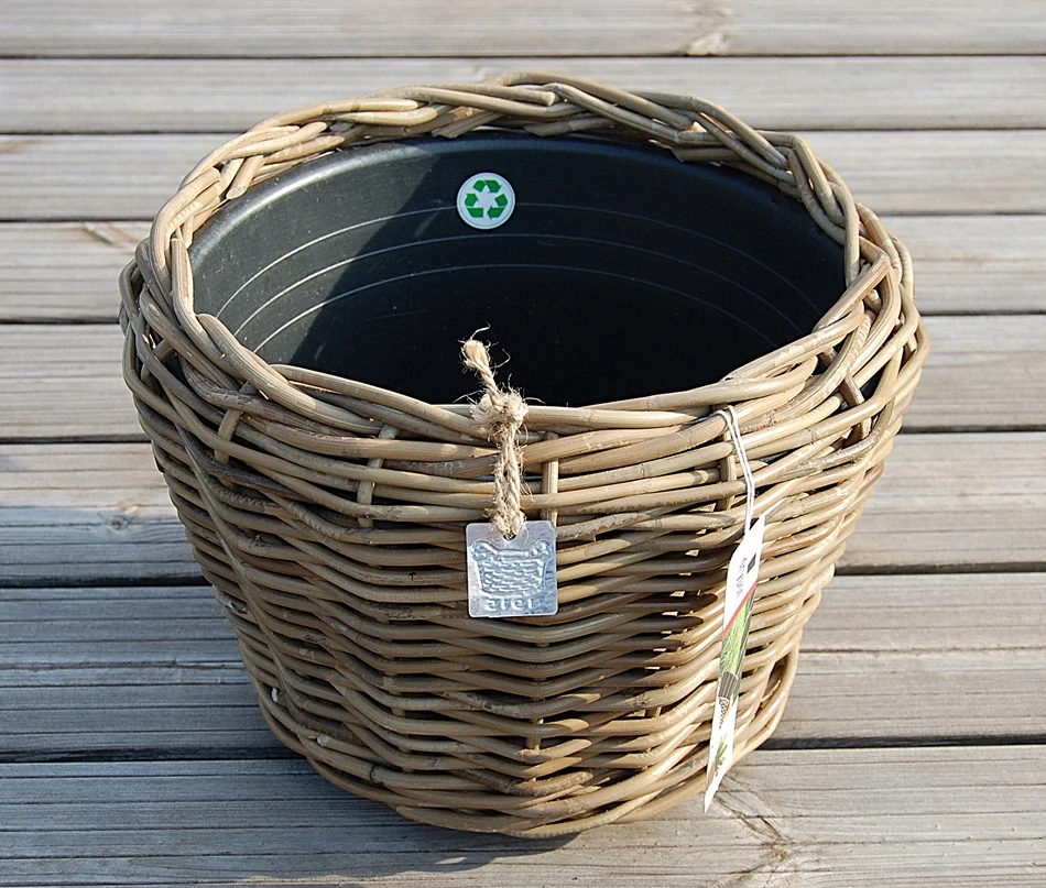 RATANOVÝ Kvetináč DRYPOT, Grey, Ø32x23 cm.