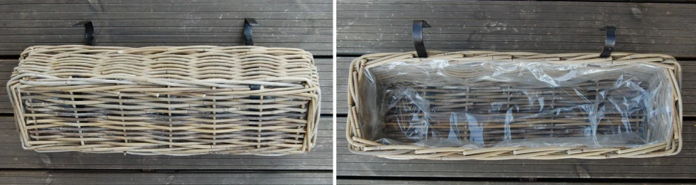 RATANOVÝ BALKÓNOVÝ Truhlík CLASIC, grey, 60x21x17 cm