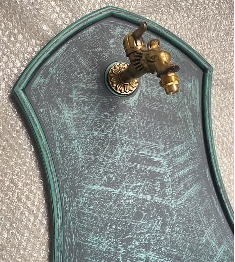  Záhradné umývadlo SIENA s kohútikom DRAK, ANTICKÁ ZELENÁ