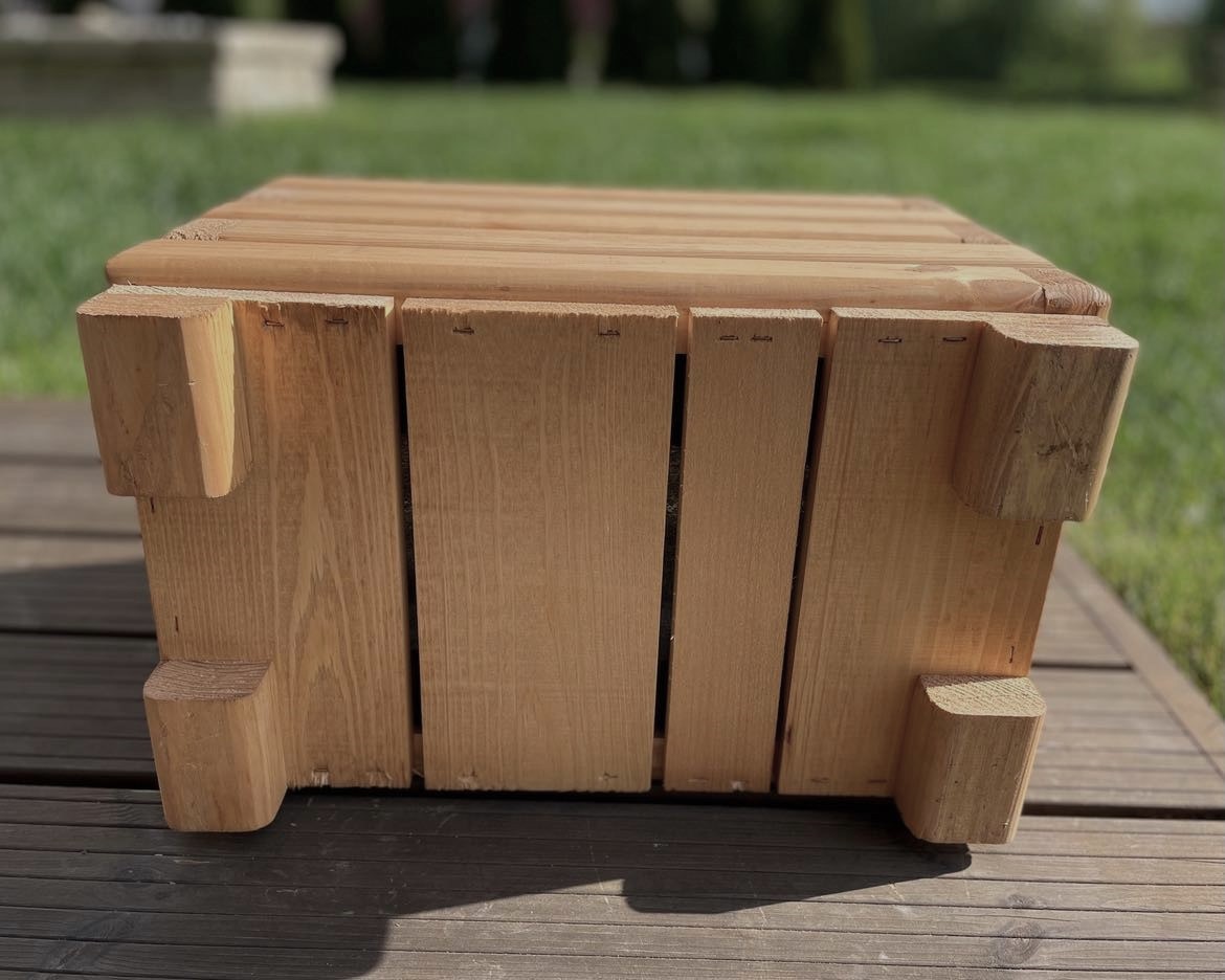 Drevený záhradný kvetináč  AKSAMIT, teak, 400x250x300