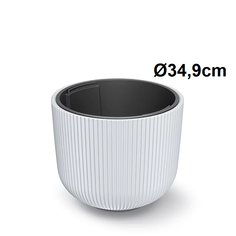 Kvetináč s vložkou MILLY biely Ø34,9 cm