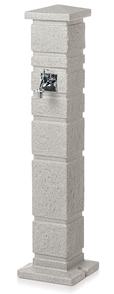 Prosperplast Záhradný stĺpik s kohútikom ROMANA, svetlo šedý granit