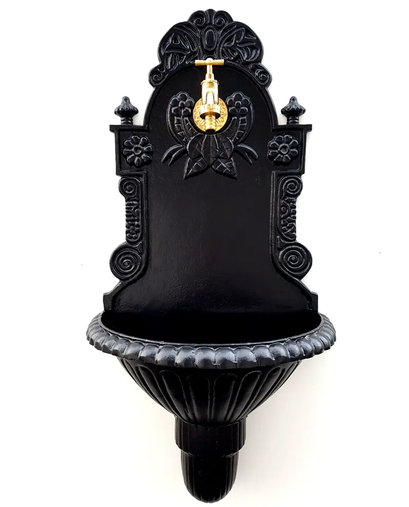 Záhradné umývadlo ROYAL z ľahkej zliatiny hliníka, čierne, SADA