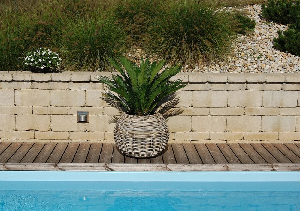  RATANOVÝ Kvetináč DRYPOT TINA, big, Grey, Ø55x44 cm