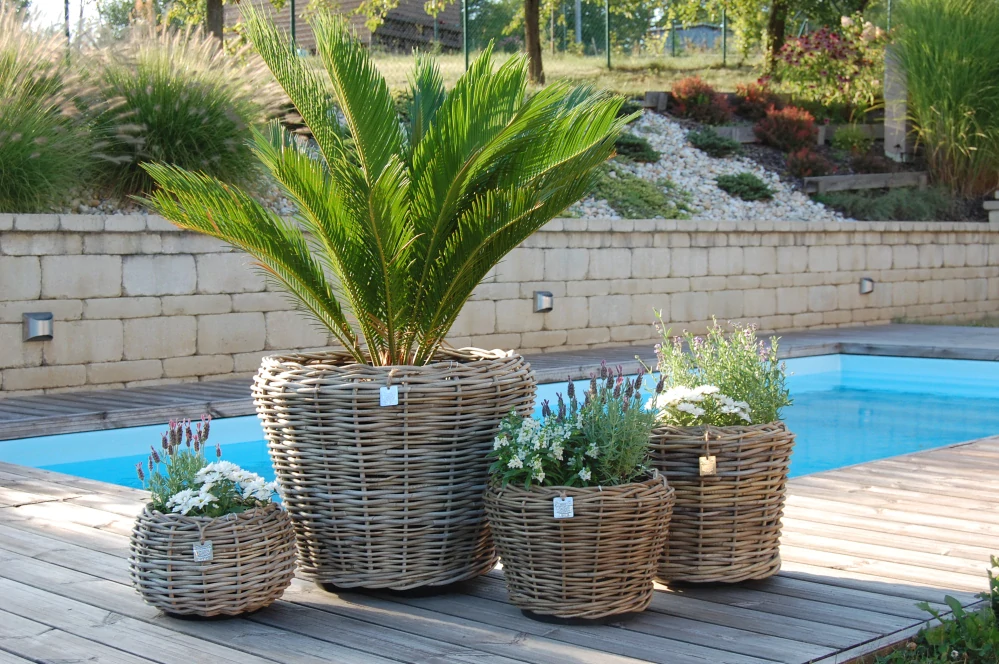 RATANOVÝ Kvetináč DRYPOT TINA small, Ø29x19 cm