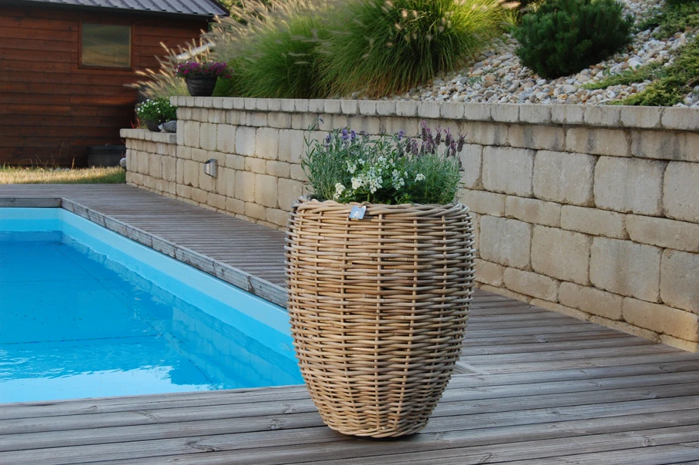 RATANOVÝ Kvetináč DRYPOT VASE, Gray Ø40x53 cm