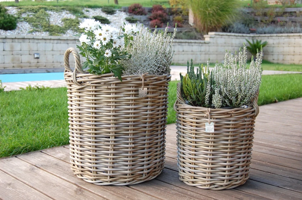 RATANOVÉ Koše DUO, Grey - SET 