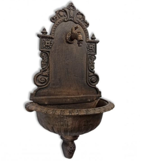 Záhradné Umyvadlo LITINOVÉ s kohútikom, medená patina/svetlá