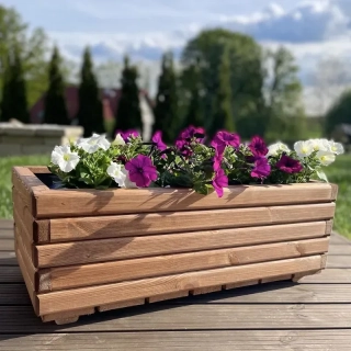 Drevený zahradný kvetináč AKSAMIT, teak, 800x400x300