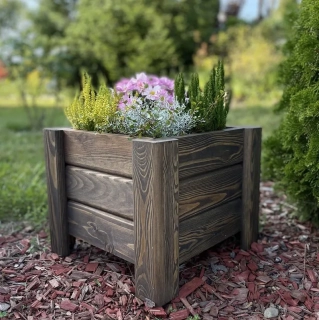 Drevený zahradný kvetináč VELVET, palisander, 400x400x330mm