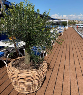 RATANOVÝ Kvetináč DRYPOT z HRUBÉHO RATANU, Grey, XXXL Ø83 x 61 cm